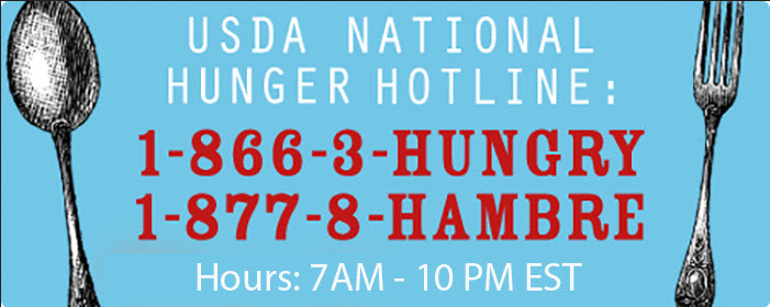 USDA hunger hotline 866-348=6479